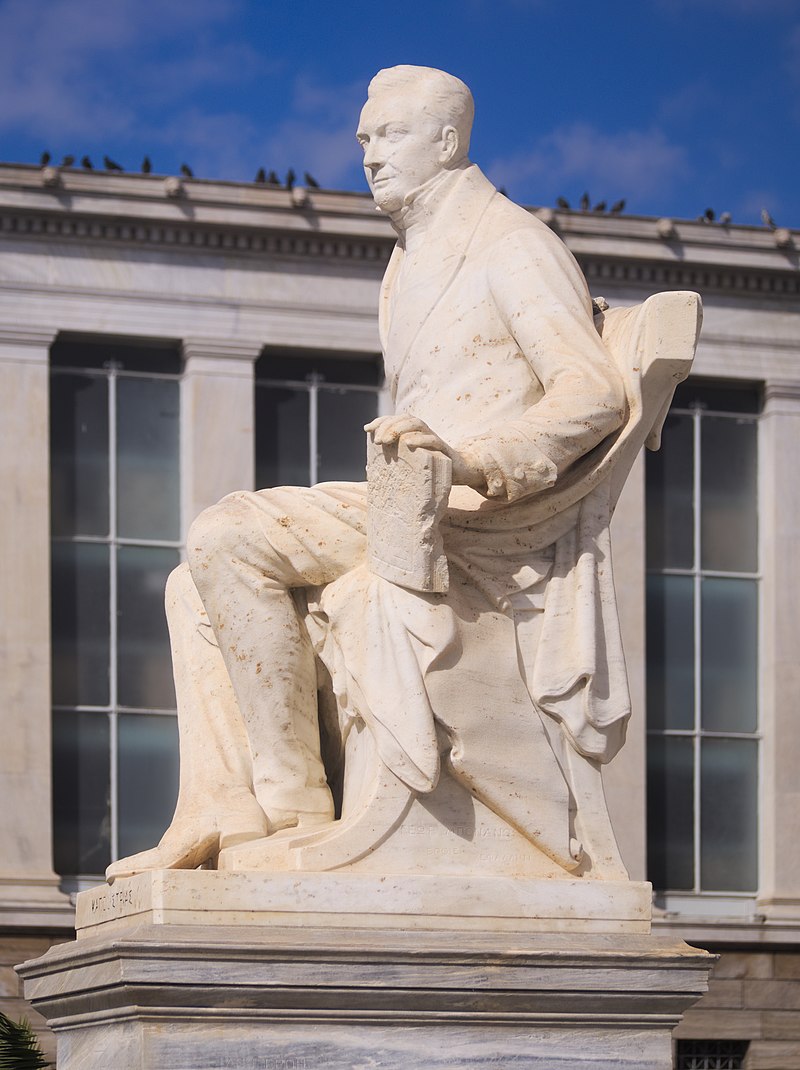 ΄Αγαλμα του Ιωάννη Καποδίστρια στην οδό Πανεπιστημίου, φιλοτεχνημένο από τον Γεώργιο Μπονάνο